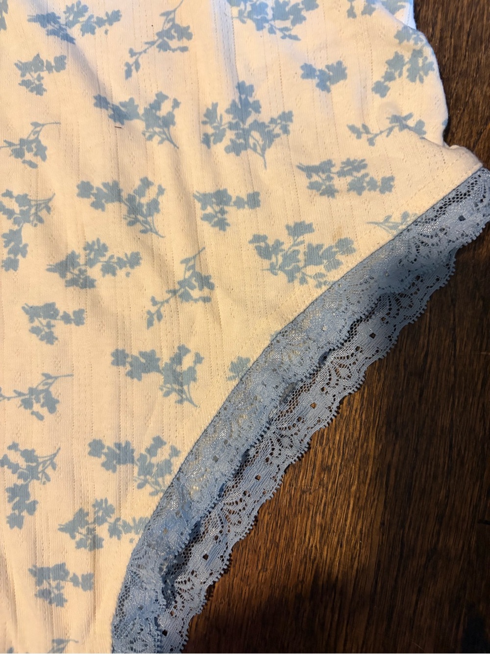 Cider Cream & Light Blue Floral Lace-Trim Bodysuit - Picture 4 of 6